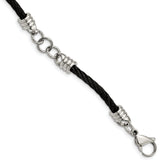 Chisel Stainless Steel Polished Black IP-plated Cable 9 inch Bracelet